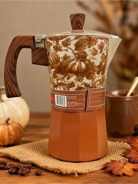 Autumn Pumpkin Stovetop Coffee Maker - Brown